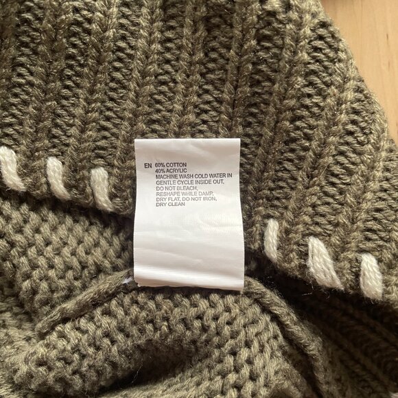 Francesca's Women's Olive Green Semi-Sheer High Neck Sweater size Small - Picture 6 of 6